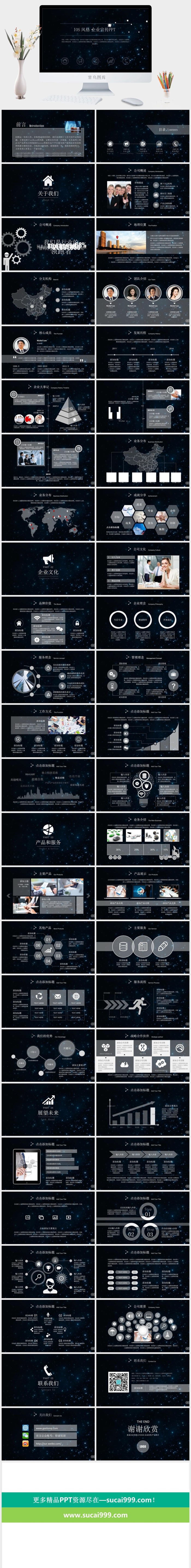 璀璨星空企业介绍宣传PPT模板