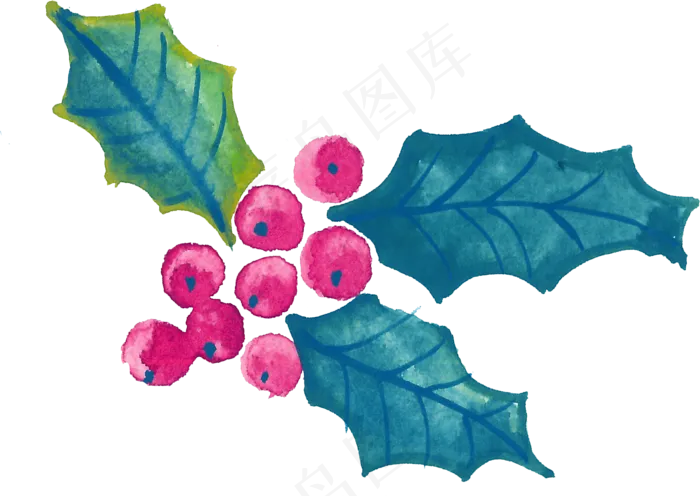 冬季圣诞节花卉果花圈植物免抠海报PNG素材