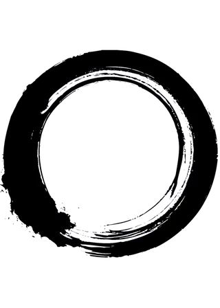 水墨黑白古典圆形素材