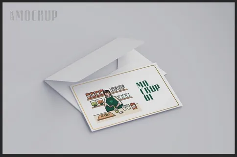 简约文创明信片设计VI设计展示样机 简约文创明信片设计VI设计展示样机