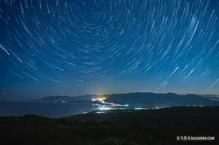 超高清夜晚星空村庄风景图片