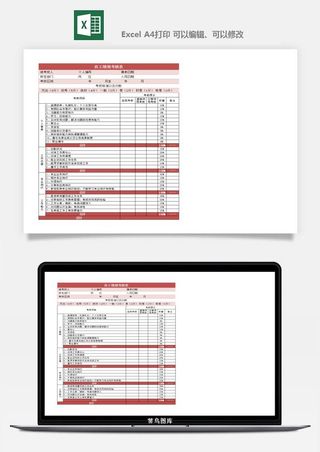 公司员工部门绩效考核表试用期KPI月度统计管理excel表格模板素材