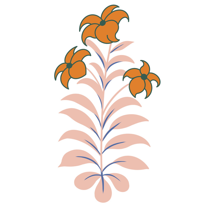 复古中国风国潮敦煌花纹花草插画手绘装饰小元素PSD素材