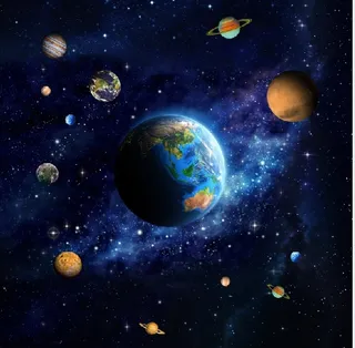 元宇宙天空地球背景墙