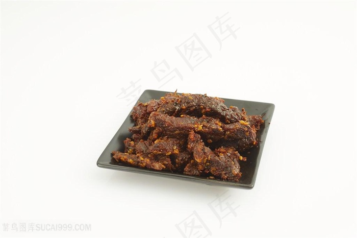 一盘麻辣牛肉干高清图