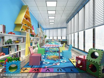 可爱卡通幼儿园娱乐乐园效果图