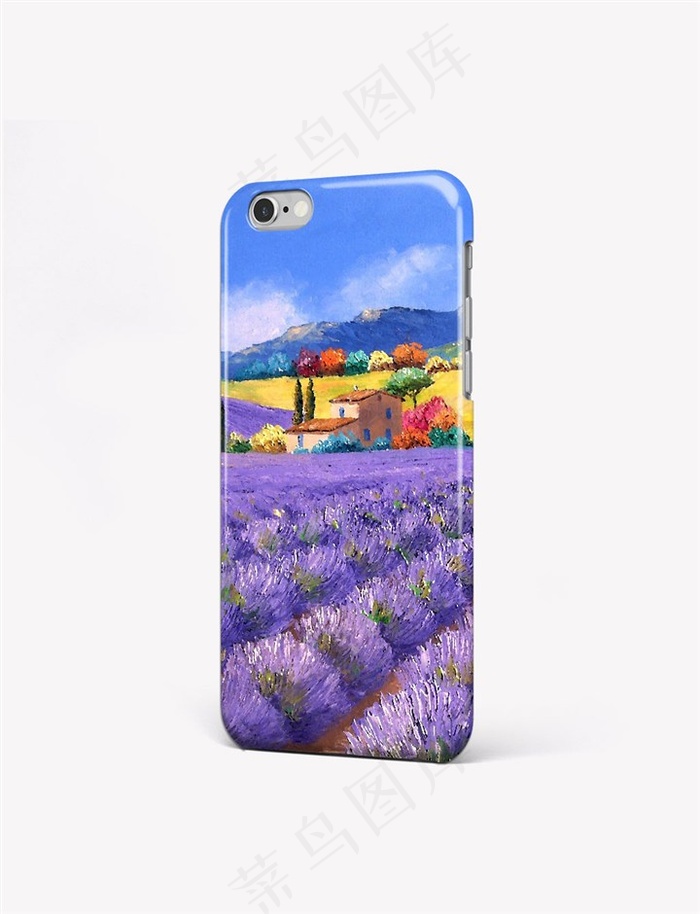 薰衣草风景油画手机壳图案