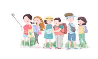 踏青郊游春游世界青年节青年日春夏天游旅游季公司旅游元素 