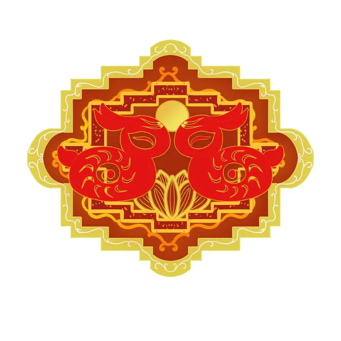 中国风国潮十二生肖兔手绘烫金插画春节剪纸元素PSD设计素材psd模版下载