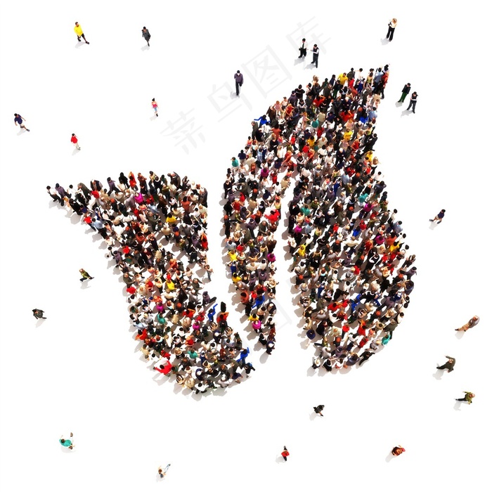 人群组成的花朵图案