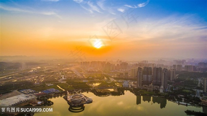 梅溪湖金色夕阳