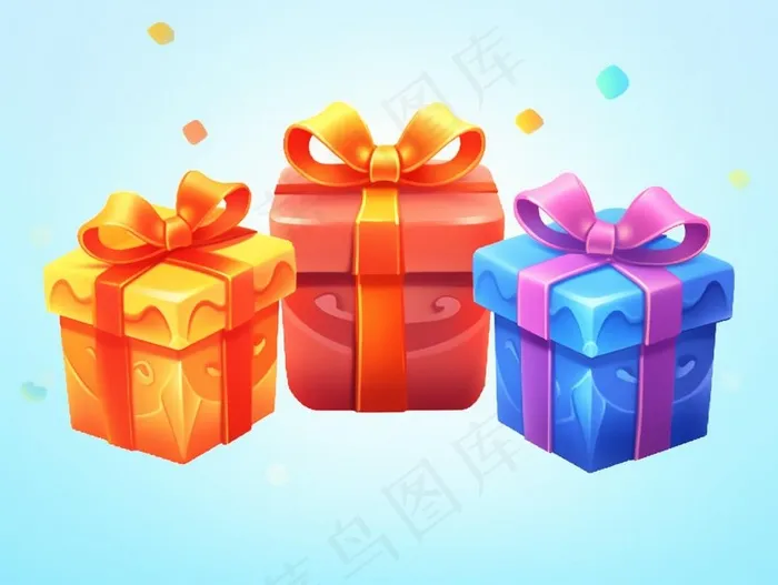 礼物礼盒卡通插画背景(1232x928)
