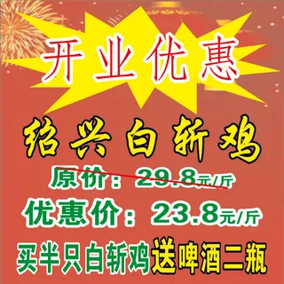 开业大酬宾开业优惠红色海报展架