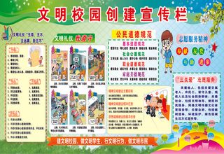 文明校园创建宣传展板