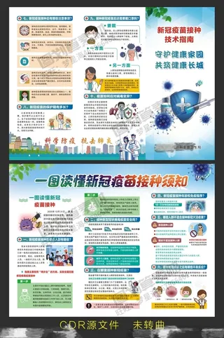 德尔塔病毒 疫情防控新冠肺炎疫苗健康海报x展板架psd设计cdr素材