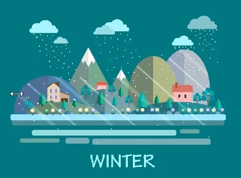 设计冬天卡通背景eps,ai矢量模版下载