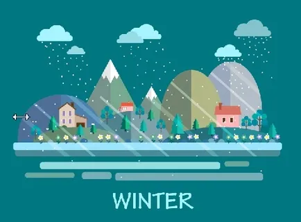 设计冬天卡通背景