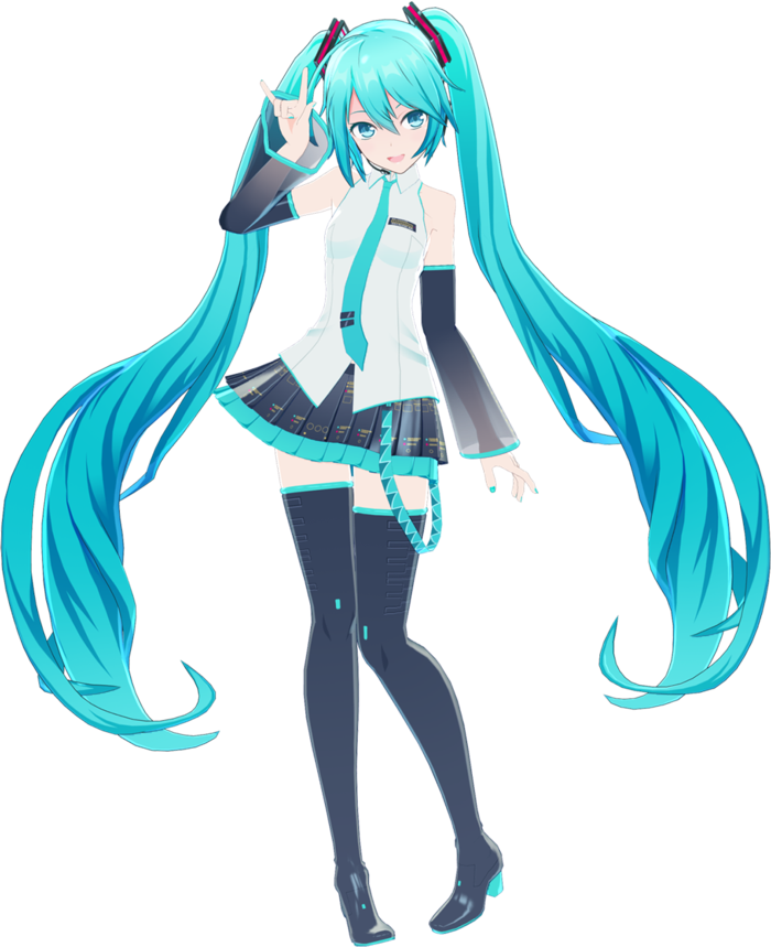 蓝色初音未来素材卡通人物素材