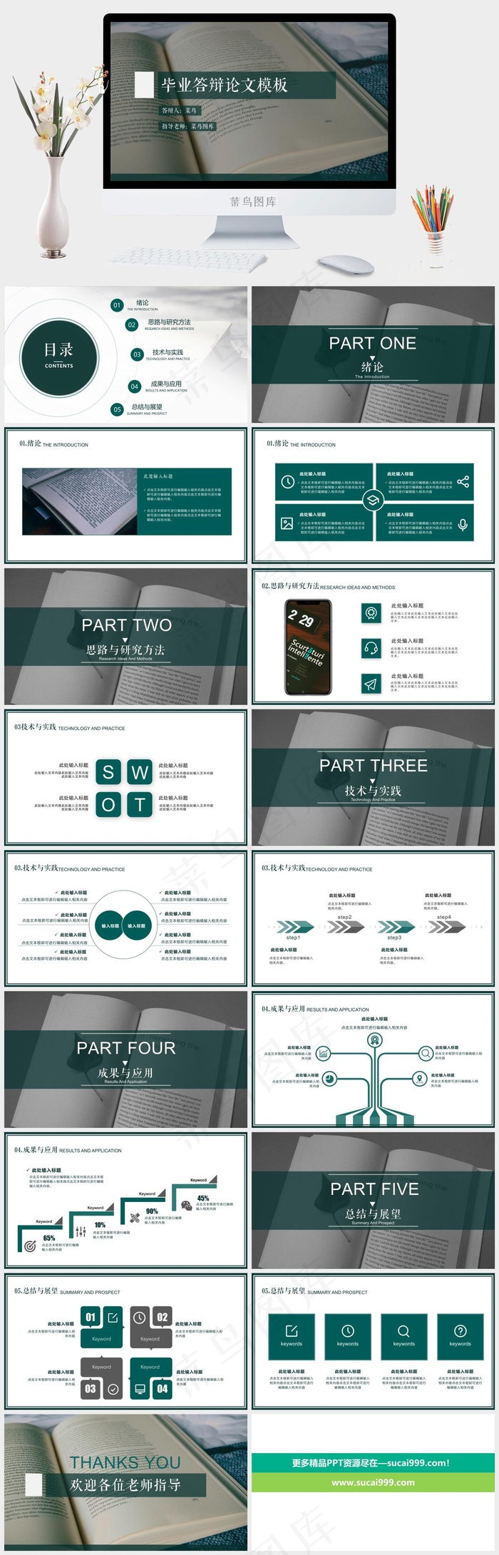 复古风简约毕业答辩模板