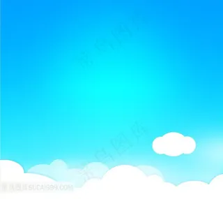 卡通蓝天白云背景