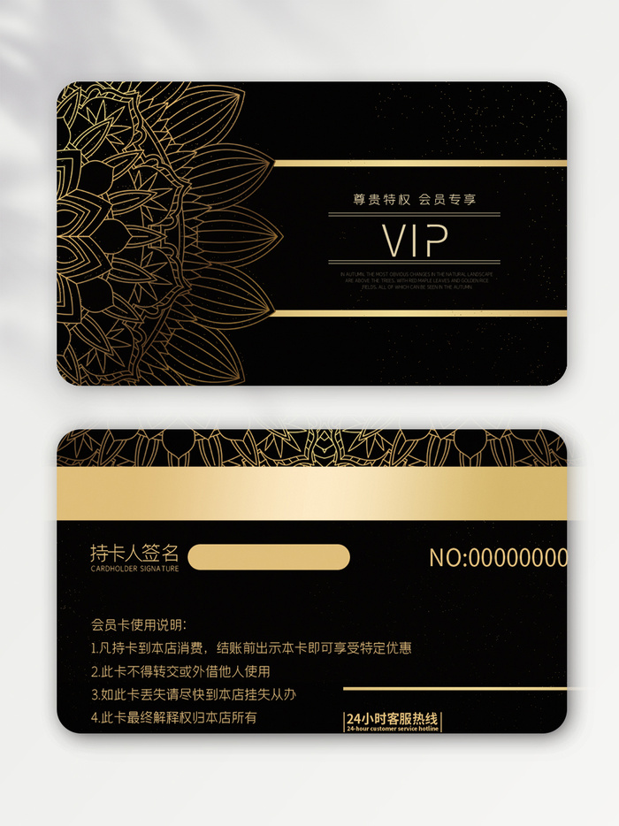 高端会员vip卡设计模版