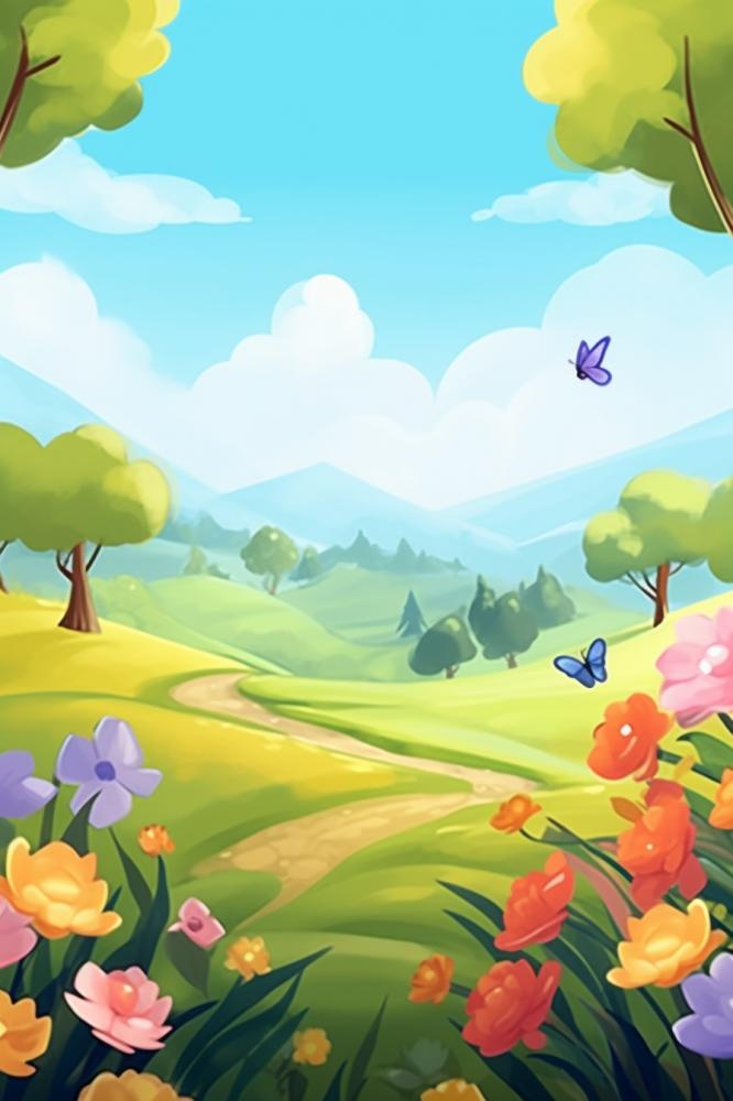 草地音乐天空可爱背景