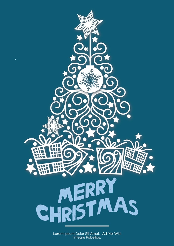 圣诞节圣诞树圣诞老人闪亮装饰电商促销折扣海报