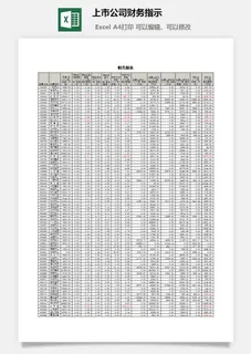 上市公司财务指示excel模板 上市公司财务指示excel模板