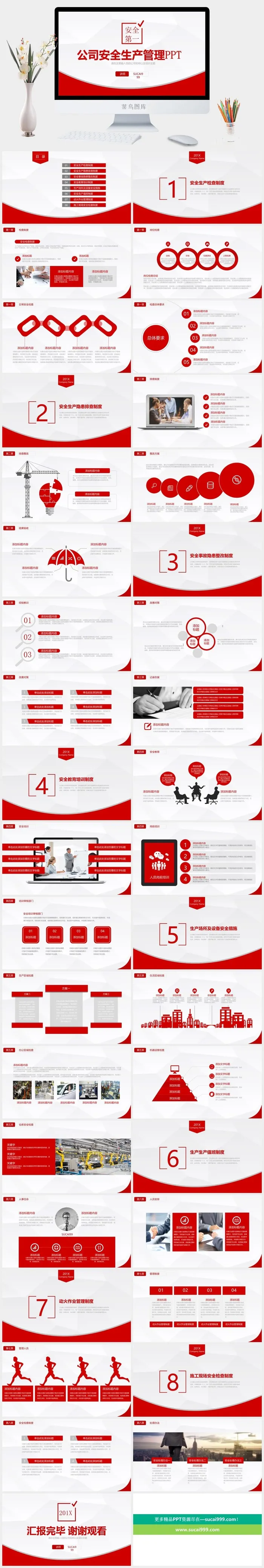 公司商务安全生产管理PPT模板