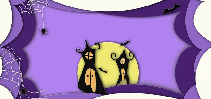 卡通万圣节紫色背景