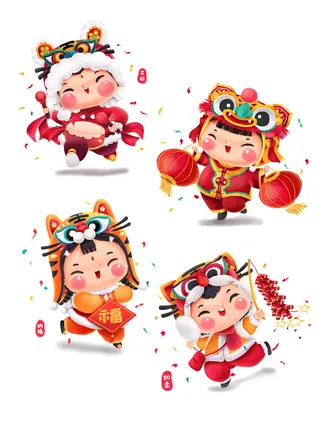 设计创造老虎虎年新年素材