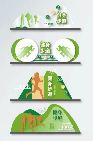 公园广场运动健身步道vi导视牌