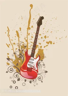 吉他装饰画设计素材