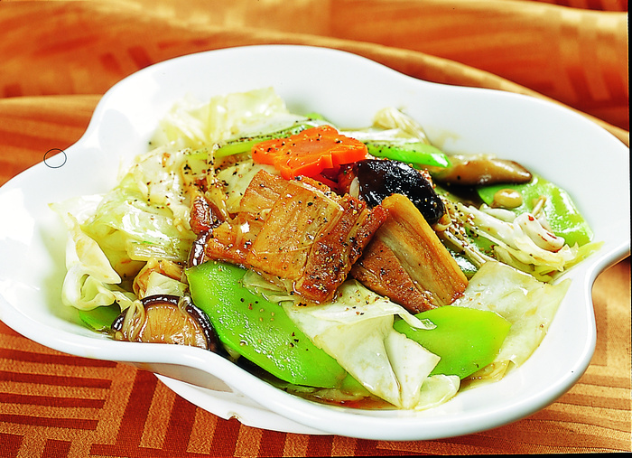 CXC01380黑椒五宝蔬炒咸猪肉