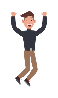 商务 人士 跳着 开心 笑着