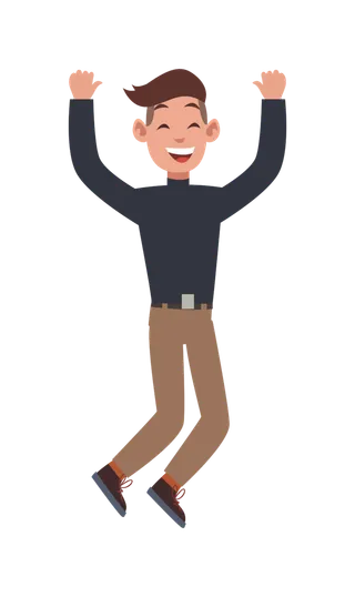 商务 人士 跳着 开心 笑着