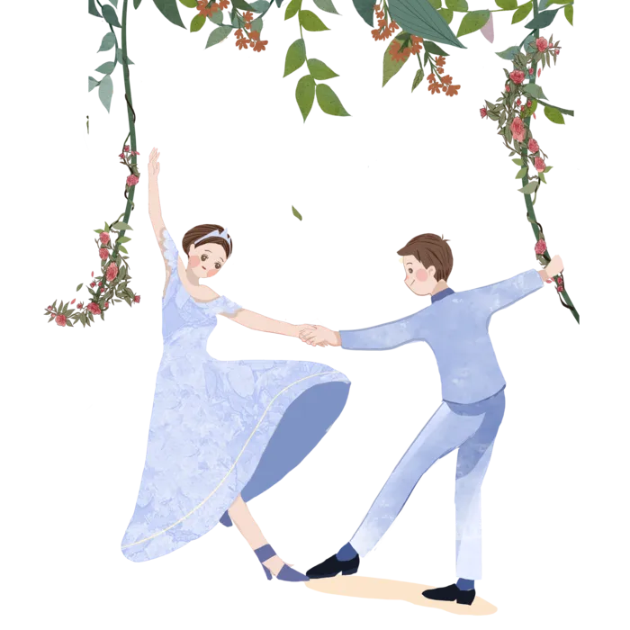 婚纱卡通人物婚礼白纱结婚婚纱摄影手绘
