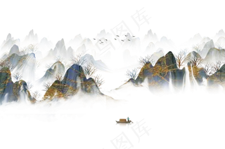 水墨山水素材 