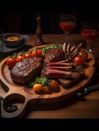 夏季烤羊排美食摄影