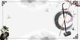 中国风传统水墨古风古典展板边框工笔画PS海报背景平面设计素材