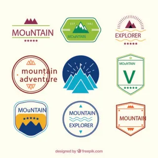 免抠登山运动标签