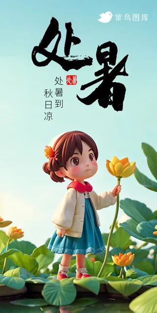 处暑节日节气朋友圈手机海报