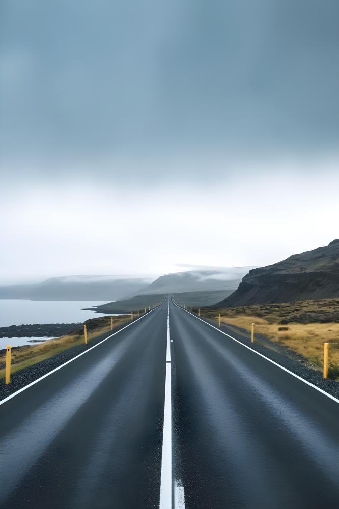 公路山脉简约摄影