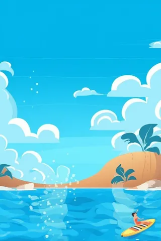 夏日暑期海洋简约背景