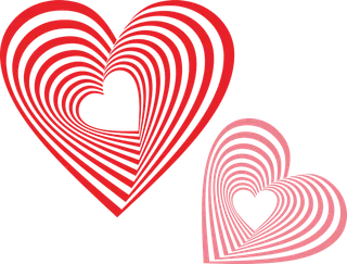 漩涡爱心手绘小元素免抠矢量素材