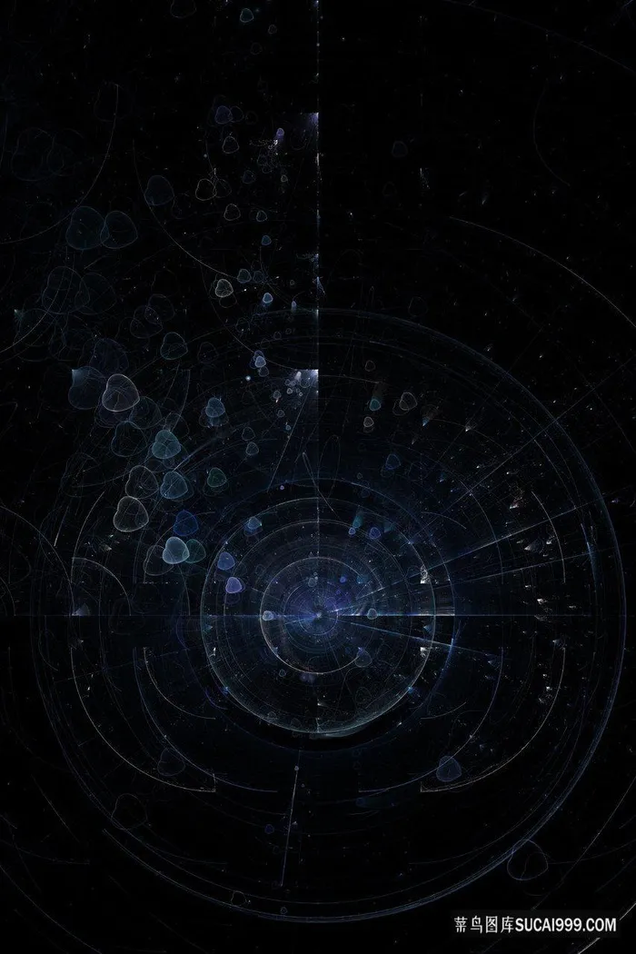 深蓝科技炫光心形光效分型特效背景图片