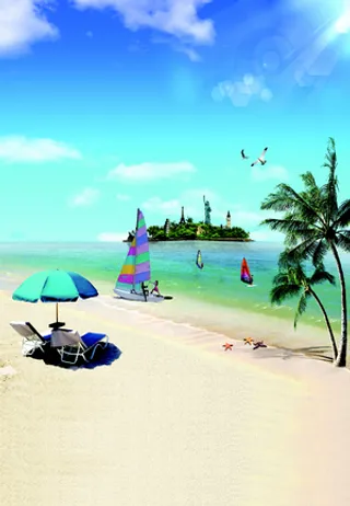 高清背景大图海边帆船