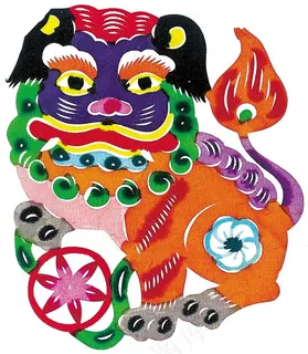 卡通剪纸狮素材图片 卡通剪纸狮素材图片