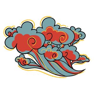 中国风中式国潮敦煌云纹祥云插画图案云朵云彩元素PSDAI设计素材