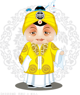 卡通京剧戏剧人物脸谱插画PNG图片 国潮中国风Q版戏剧人物PS素材